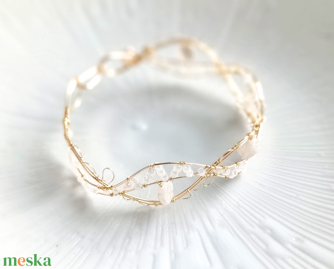 Réz orgon karkötő valódi ásvánnyal - ékszer - karkötő - ásványkarkötő - Meska.hu