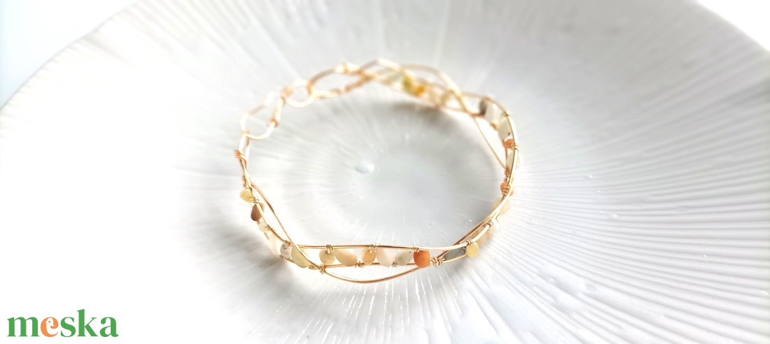 Réz orgon karkötő valódi ásvánnyal - ékszer - karkötő - ásványkarkötő - Meska.hu