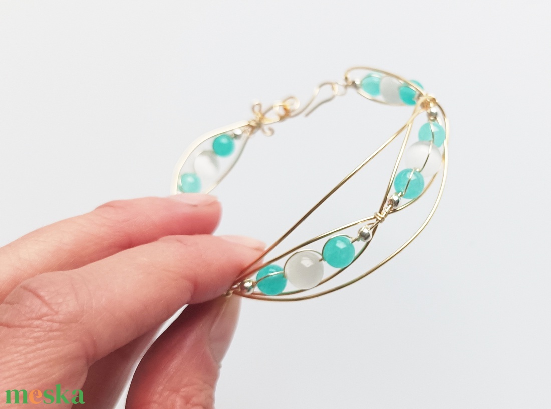 Réz orgon karkötő valódi ásvánnyal - ékszer - karkötő - ásványkarkötő - Meska.hu