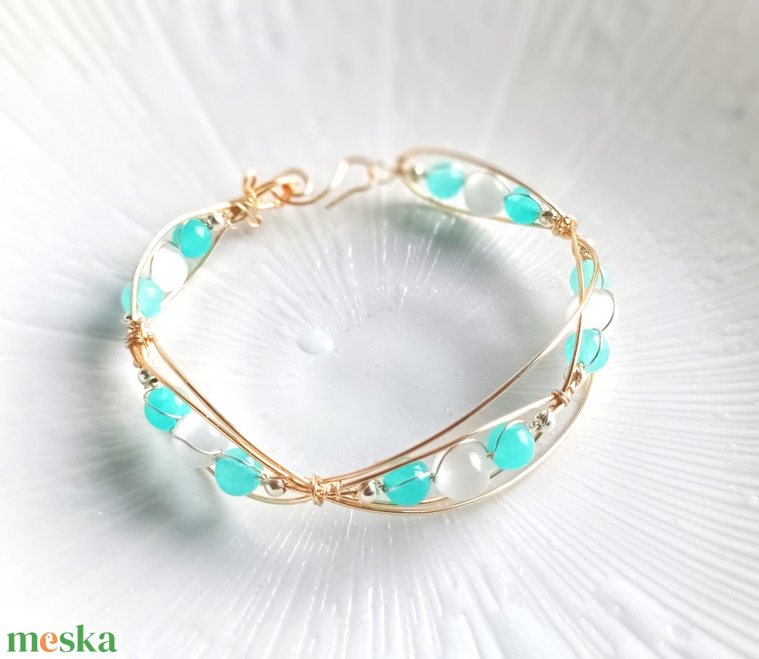 Réz orgon karkötő valódi ásvánnyal - ékszer - karkötő - ásványkarkötő - Meska.hu