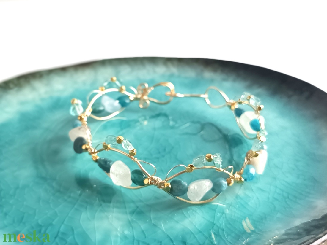 Réz orgon karkötő valódi ásvánnyal - ékszer - karkötő - ásványkarkötő - Meska.hu