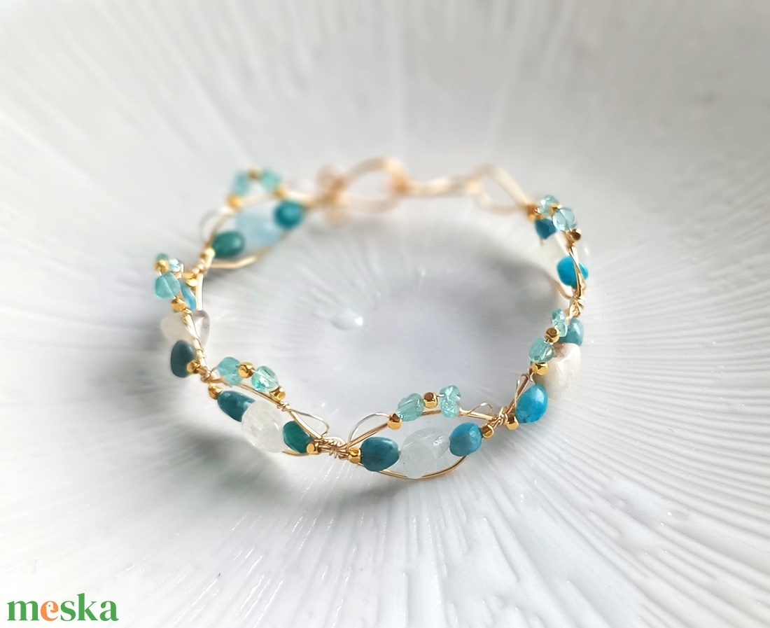 Réz orgon karkötő valódi ásvánnyal - ékszer - karkötő - ásványkarkötő - Meska.hu