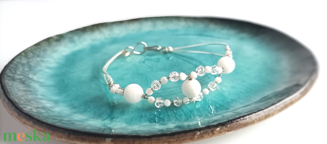 Réz orgon karkötő valódi ásvánnyal - ékszer - karkötő - ásványkarkötő - Meska.hu