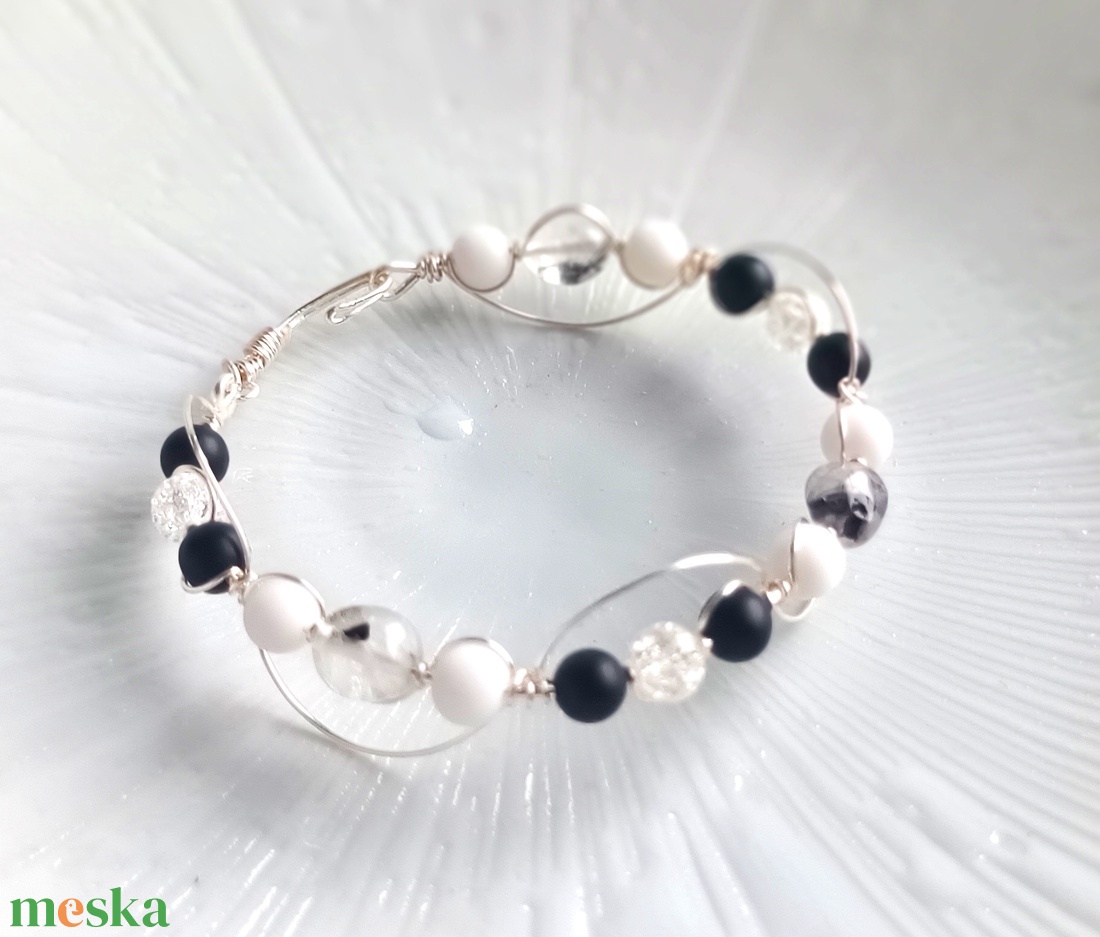 Réz orgon karkötő valódi ásvánnyal - ékszer - karkötő - ásványkarkötő - Meska.hu