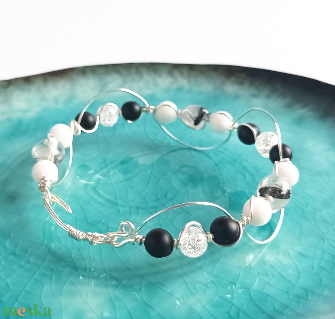 Réz orgon karkötő valódi ásvánnyal - ékszer - karkötő - ásványkarkötő - Meska.hu