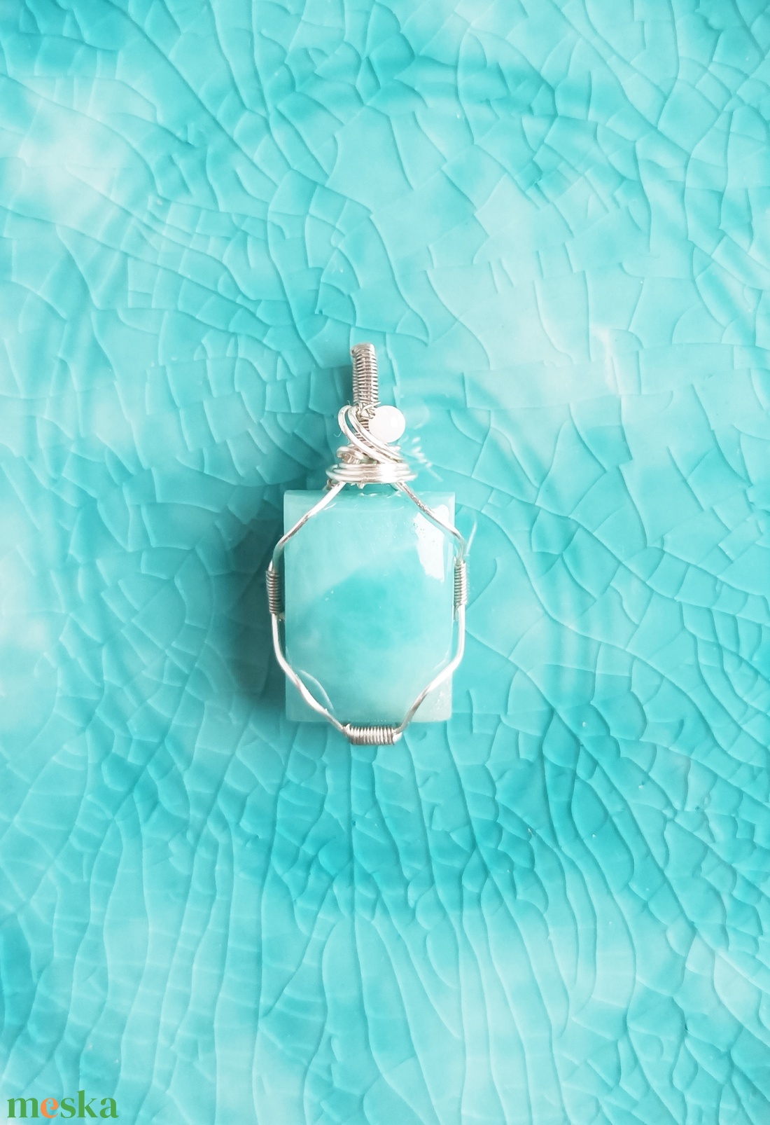 Larimár valódi ásvány medál - ékszer - nyaklánc - medál - Meska.hu