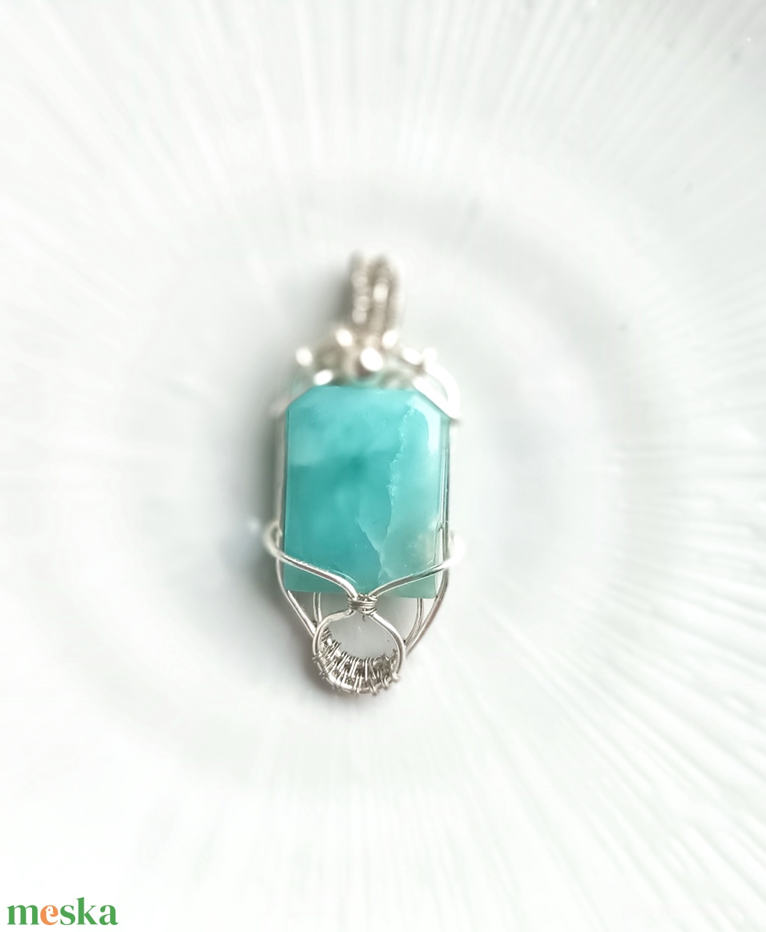 Larimár valódi ásvány medál - ékszer - nyaklánc - medál - Meska.hu