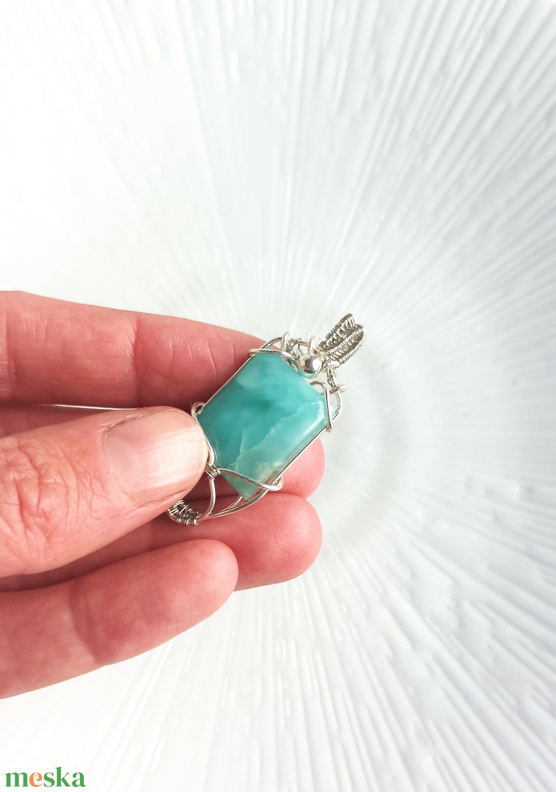 Larimár valódi ásvány medál - ékszer - nyaklánc - medál - Meska.hu