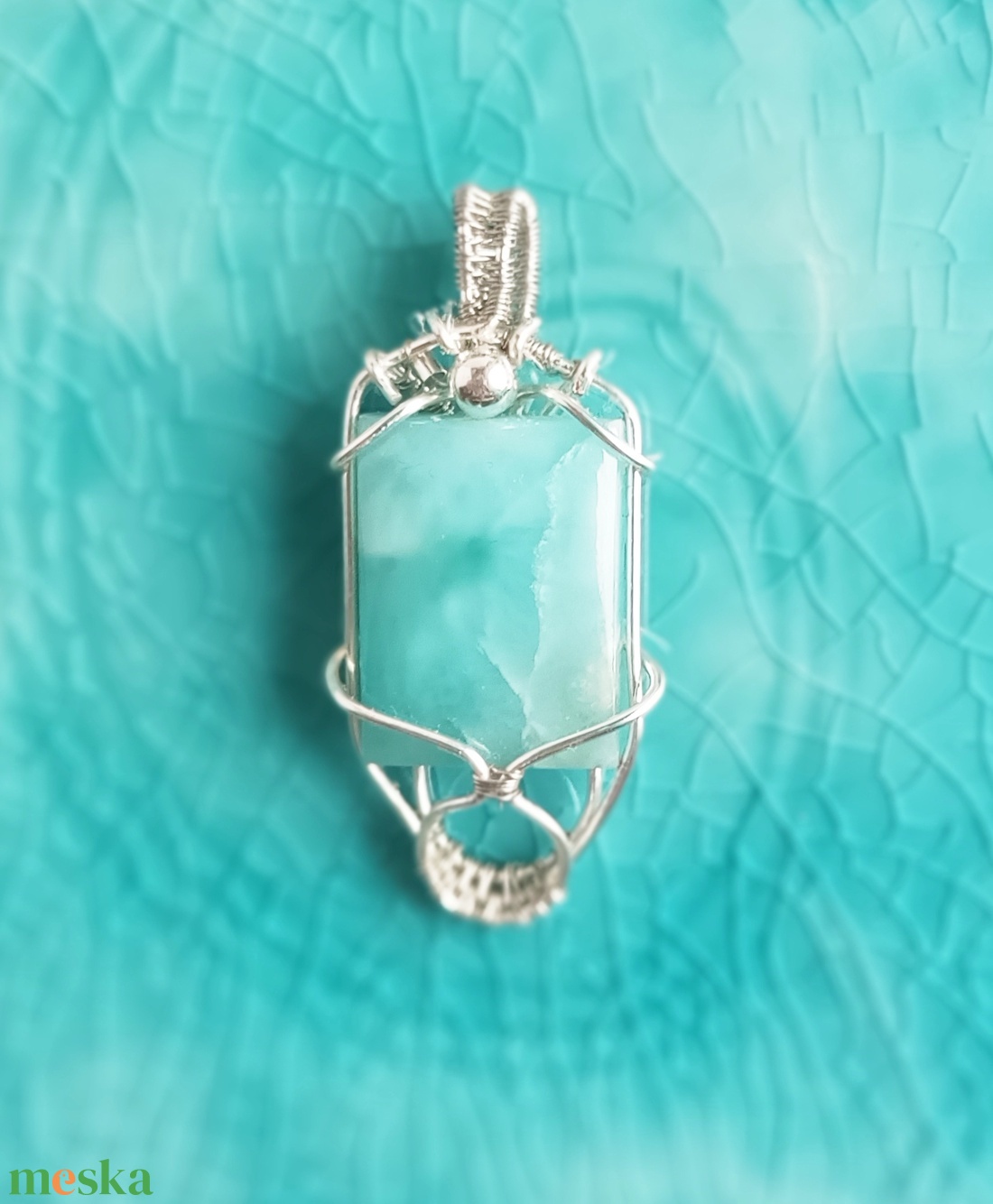 Larimár valódi ásvány medál - ékszer - nyaklánc - medál - Meska.hu