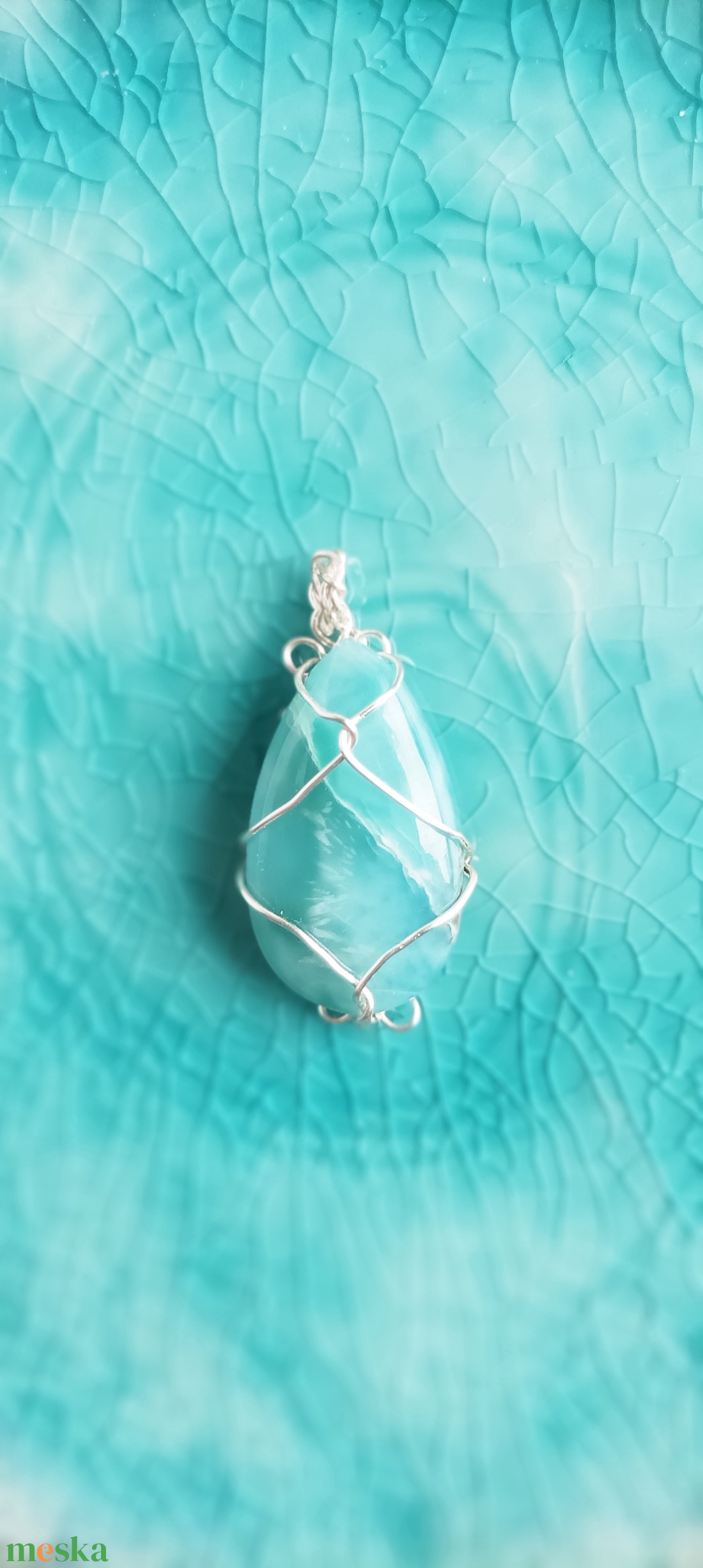 Larimár valódi ásvány medál - ékszer - nyaklánc - medál - Meska.hu