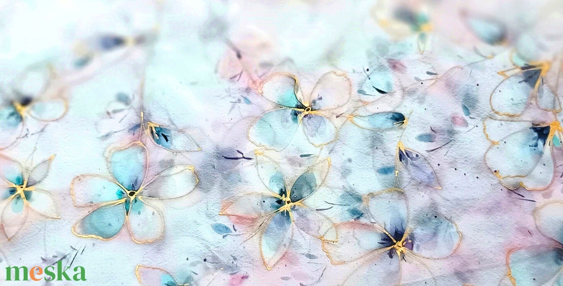 Japán kert tiszta selyem sál - ruha & divat - sál, sapka, kendő - sál - Meska.hu