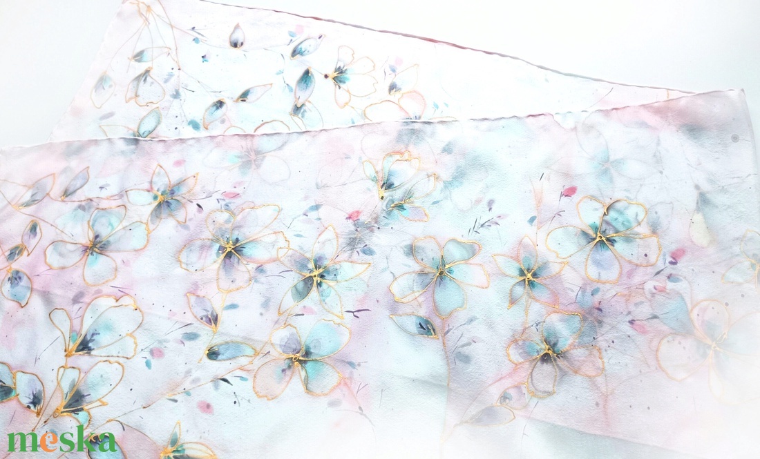 Japán kert tiszta selyem sál - ruha & divat - sál, sapka, kendő - sál - Meska.hu