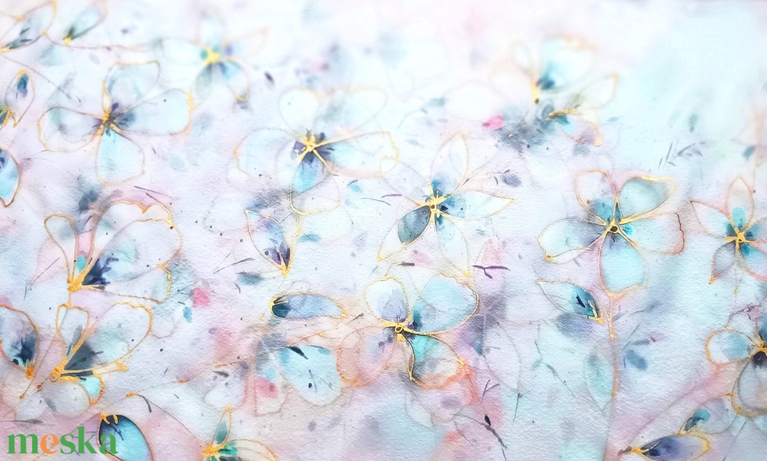 Japán kert tiszta selyem sál - ruha & divat - sál, sapka, kendő - sál - Meska.hu