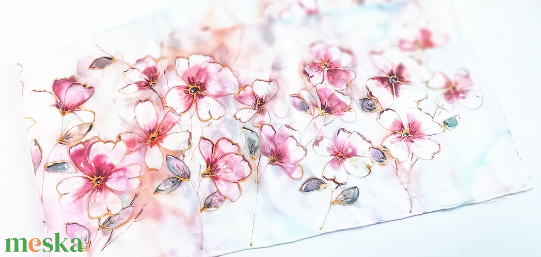 Tavaszi szél tiszta selyem sál - ruha & divat - sál, sapka, kendő - sál - Meska.hu