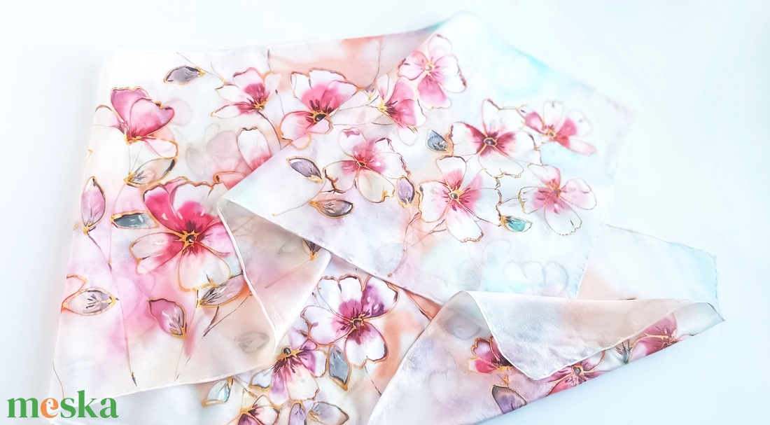 Tavaszi szél tiszta selyem sál - ruha & divat - sál, sapka, kendő - sál - Meska.hu