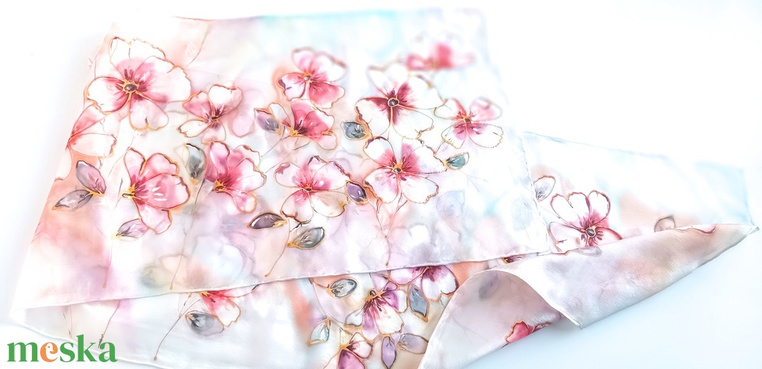 Tavaszi szél tiszta selyem sál - ruha & divat - sál, sapka, kendő - sál - Meska.hu