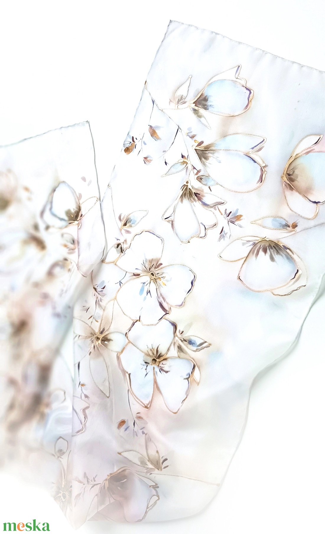 Pezsgő tiszta selyem sál - ruha & divat - sál, sapka, kendő - sál - Meska.hu