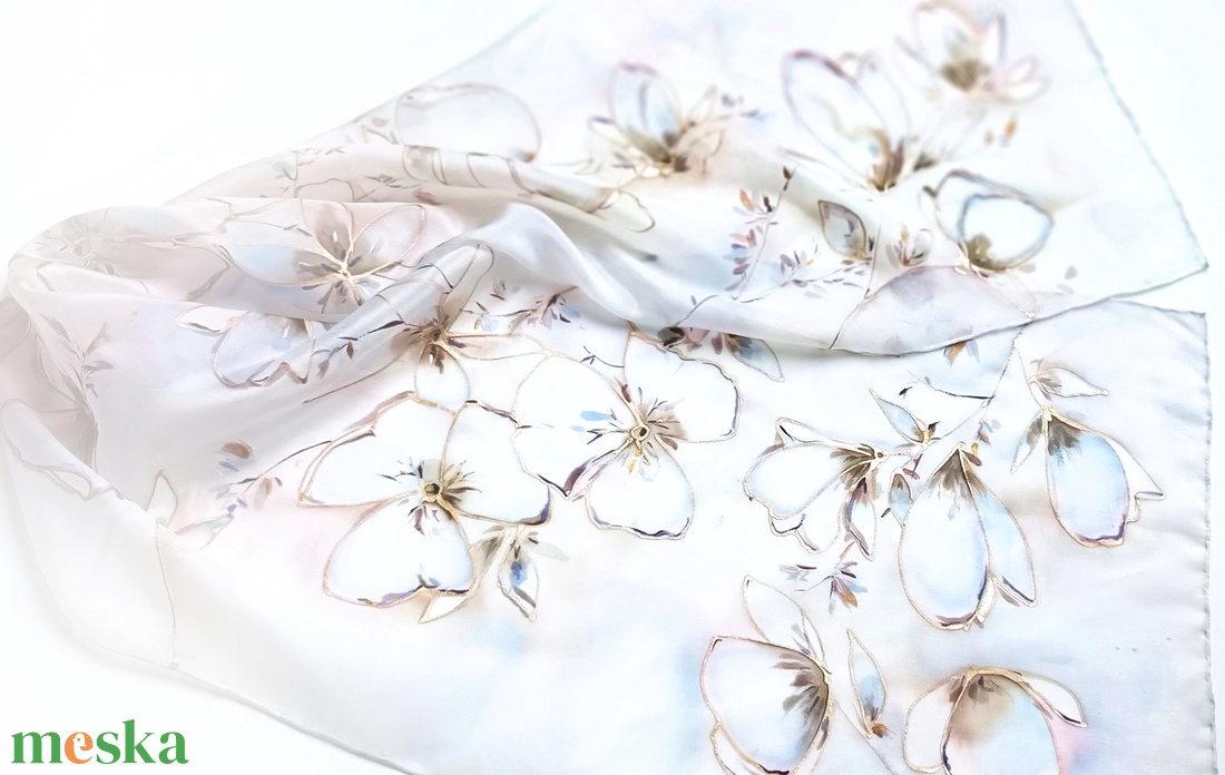 Pezsgő tiszta selyem sál - ruha & divat - sál, sapka, kendő - sál - Meska.hu