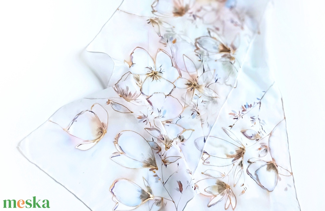 Pezsgő tiszta selyem sál - ruha & divat - sál, sapka, kendő - sál - Meska.hu