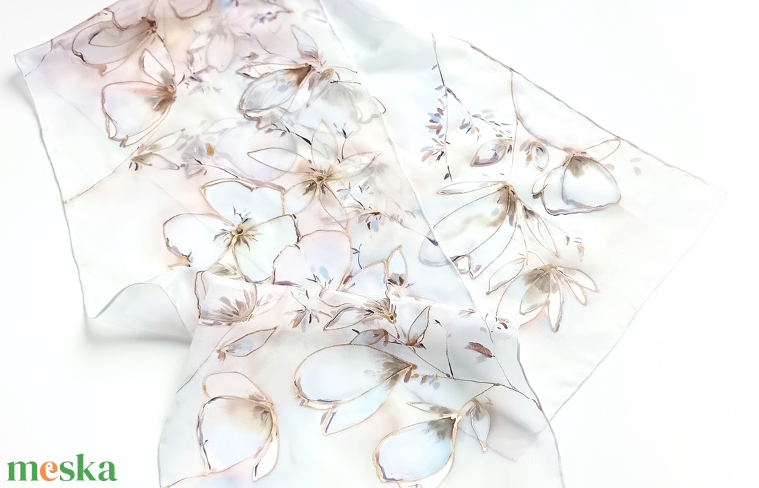 Pezsgő tiszta selyem sál - ruha & divat - sál, sapka, kendő - sál - Meska.hu