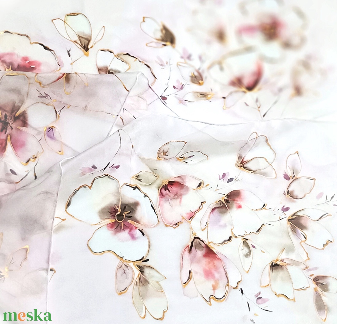 Őszi elegancia tiszta selyem sál - ruha & divat - sál, sapka, kendő - sál - Meska.hu