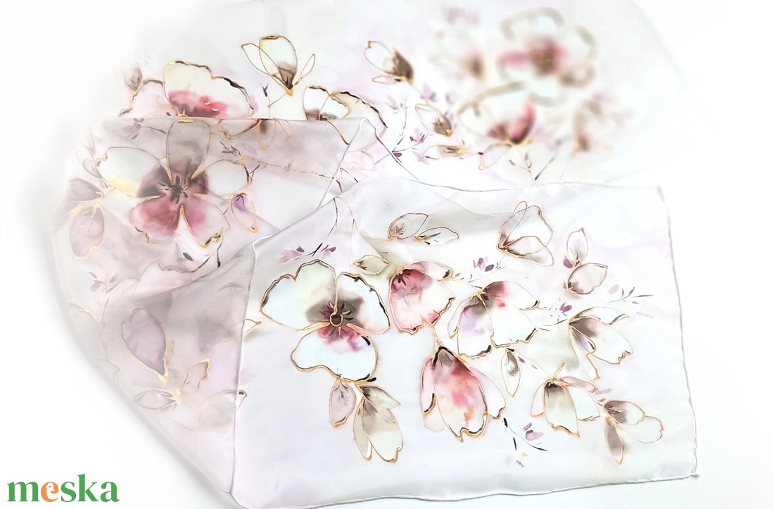 Őszi elegancia tiszta selyem sál - ruha & divat - sál, sapka, kendő - sál - Meska.hu