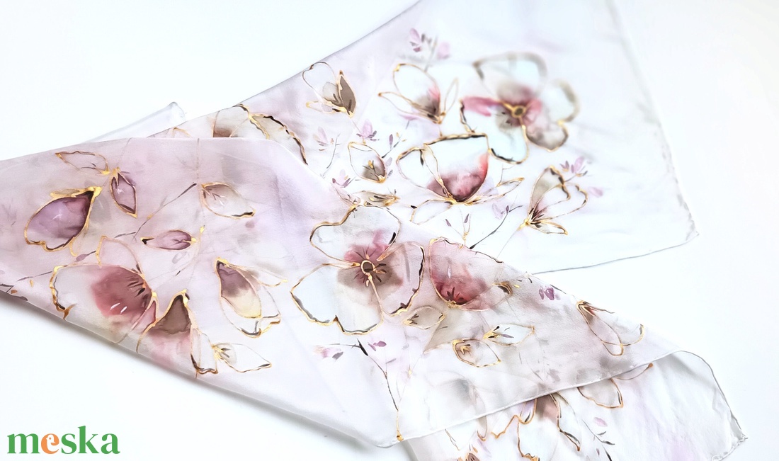 Őszi elegancia tiszta selyem sál - ruha & divat - sál, sapka, kendő - sál - Meska.hu