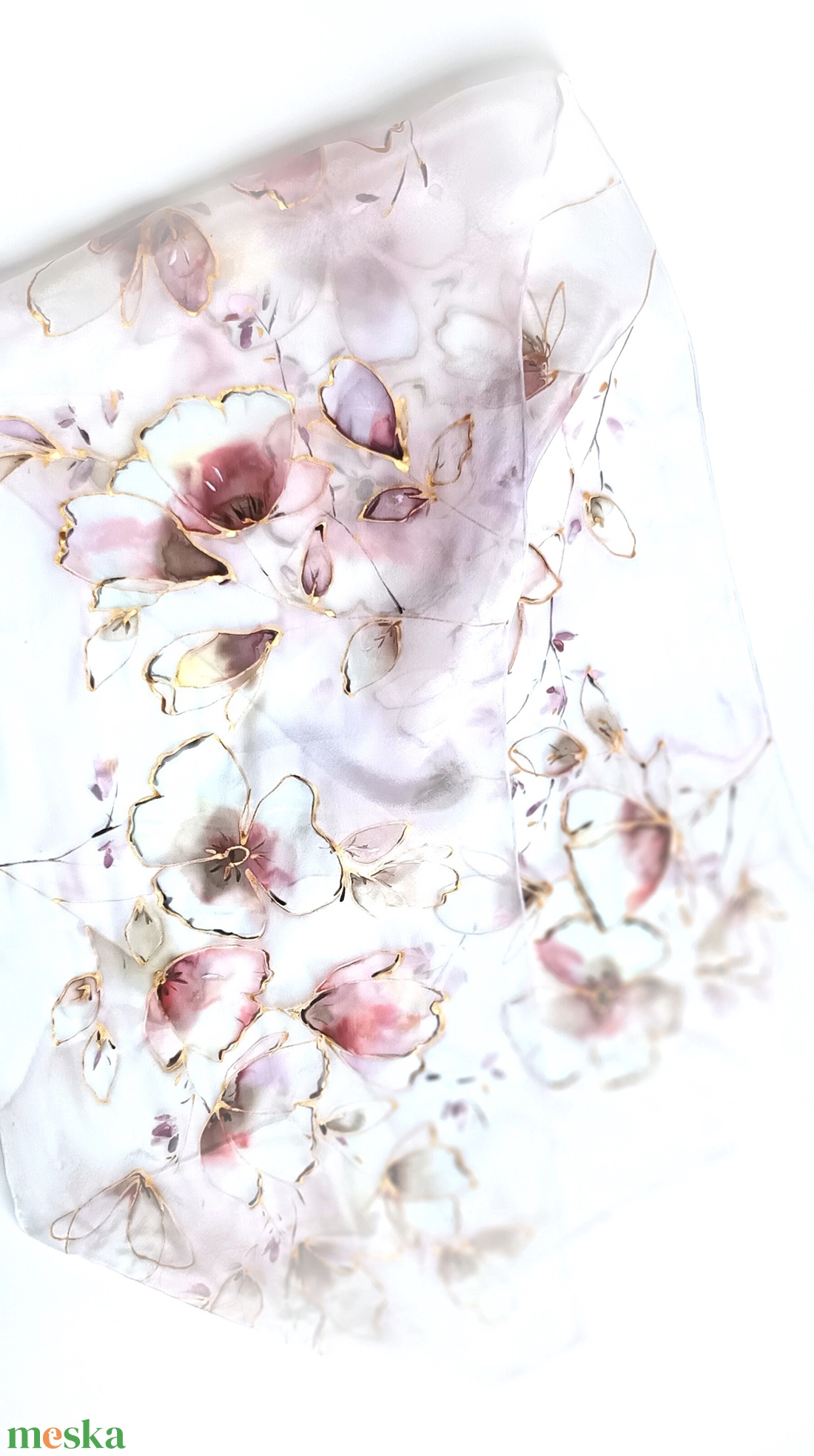 Őszi elegancia tiszta selyem sál - ruha & divat - sál, sapka, kendő - sál - Meska.hu