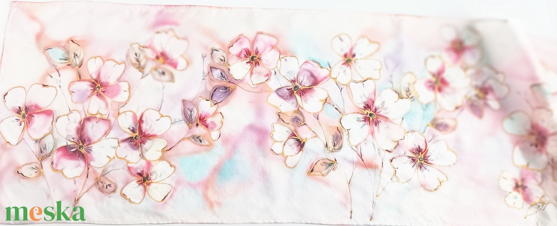 Tavaszi ébredés tiszta selyem sál - ruha & divat - sál, sapka, kendő - sál - Meska.hu