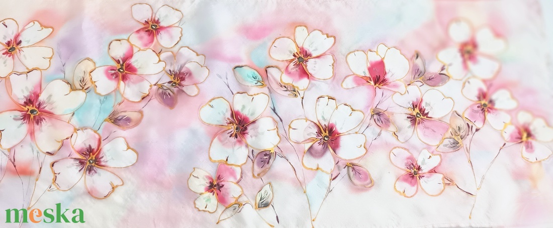 Tavaszi ébredés tiszta selyem sál - ruha & divat - sál, sapka, kendő - sál - Meska.hu