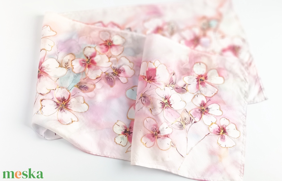 Tavaszi ébredés tiszta selyem sál - ruha & divat - sál, sapka, kendő - sál - Meska.hu