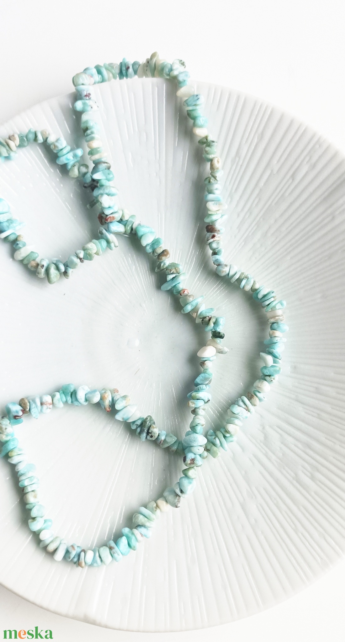 Larimár természetes ásvány nyaklánc - ékszer - nyaklánc - medál nélküli nyaklánc - Meska.hu