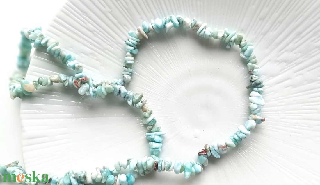 Larimár természetes ásvány nyaklánc - ékszer - nyaklánc - medál nélküli nyaklánc - Meska.hu