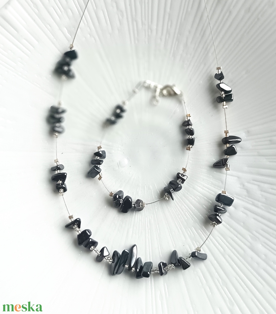 Valódi hematit ásvány ékszer szett - ékszer - ékszerszett - Meska.hu