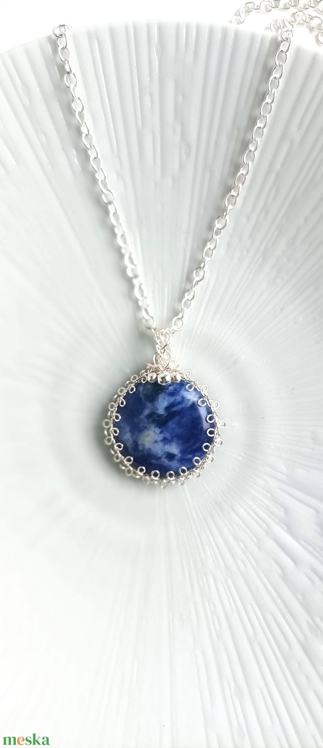 Szodalit valódi ásvány nyaklánc - ékszer - nyaklánc - medálos nyaklánc - Meska.hu
