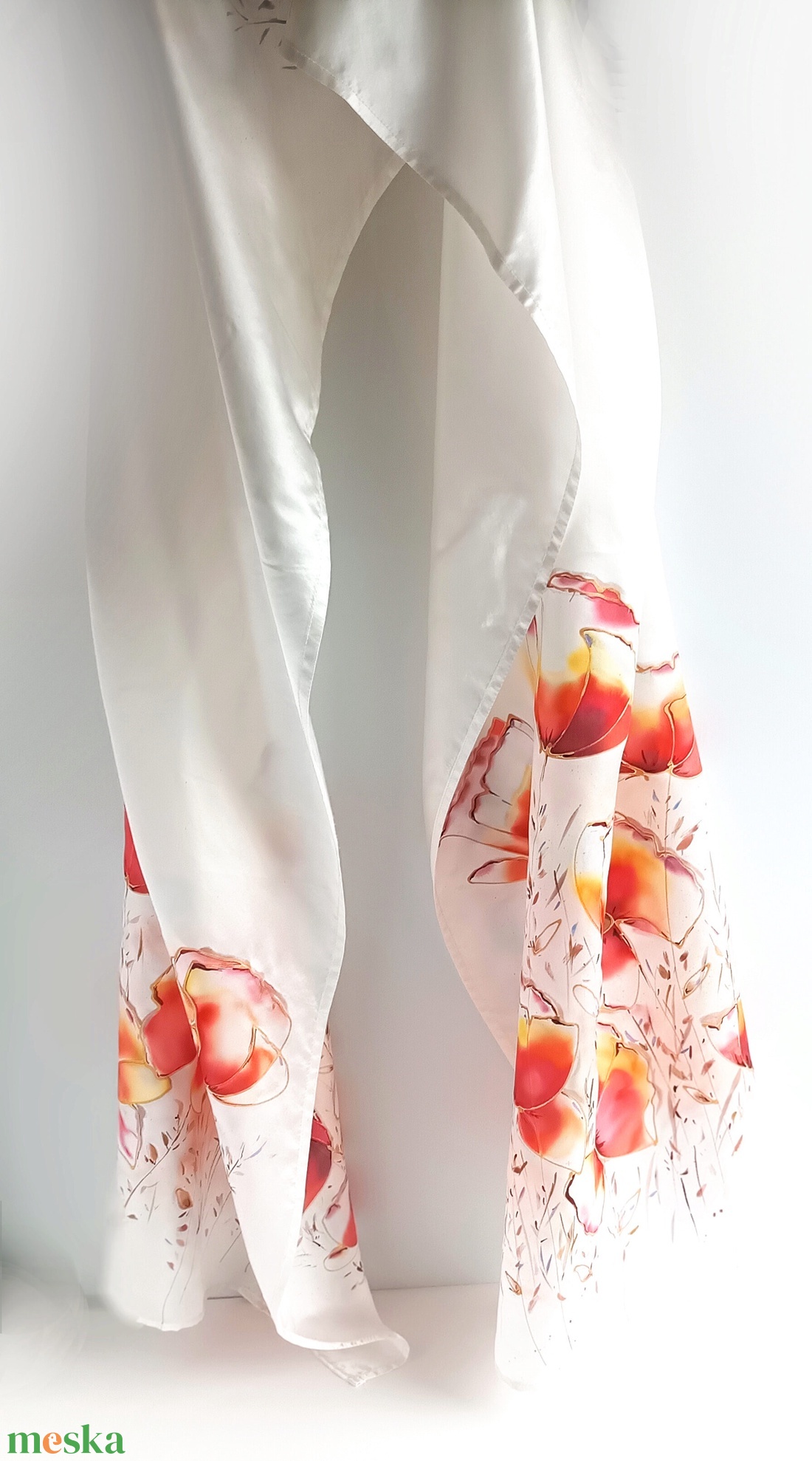 Pipacs mező tiszta selyem stóla - ruha & divat - sál, sapka, kendő - sál - Meska.hu