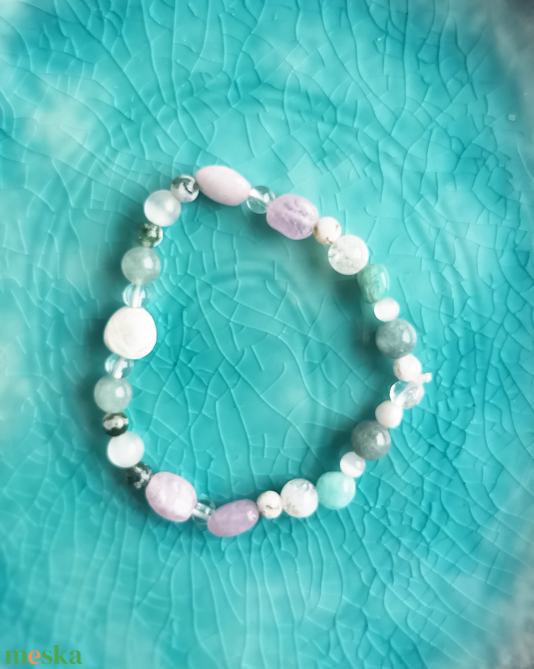 Jade karkötő valódi ásvánnyal - ékszer - karkötő - ásványkarkötő - Meska.hu