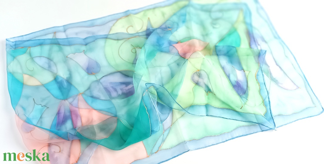 Tulipántánc tiszta selyem sál - ruha & divat - sál, sapka, kendő - sál - Meska.hu