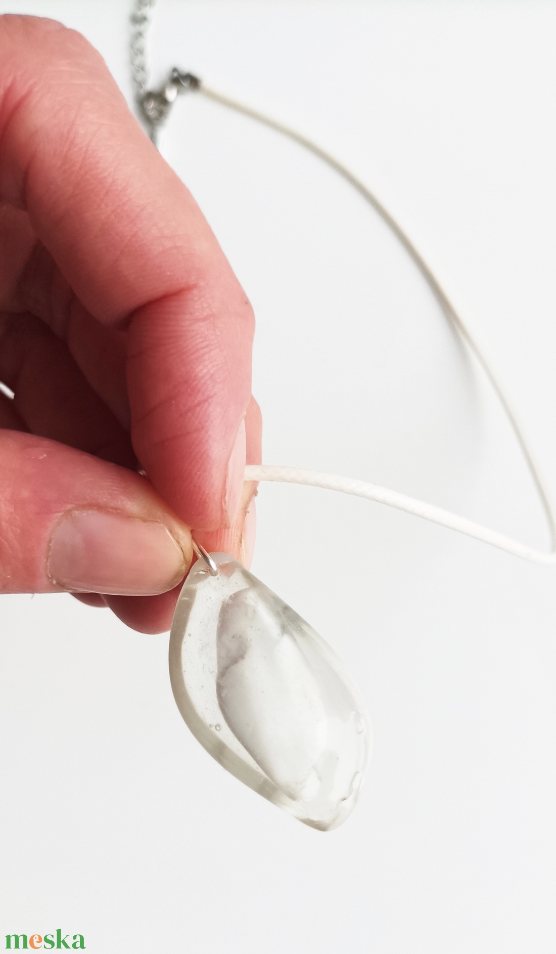 Howlit valódi ásvány nyaklánc - ékszer - nyaklánc - medálos nyaklánc - Meska.hu