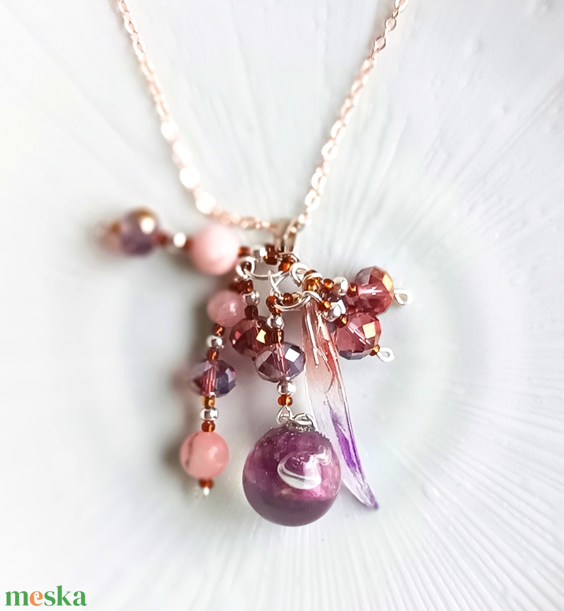 Rubin valódi ásvány nyaklánc - ékszer - nyaklánc - medál - Meska.hu