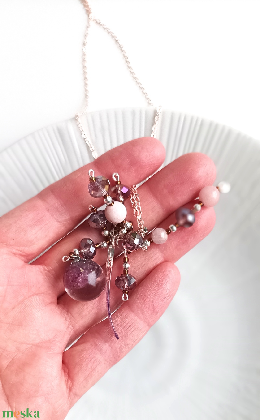 Rubin valódi ásvány nyaklánc - ékszer - nyaklánc - medál - Meska.hu