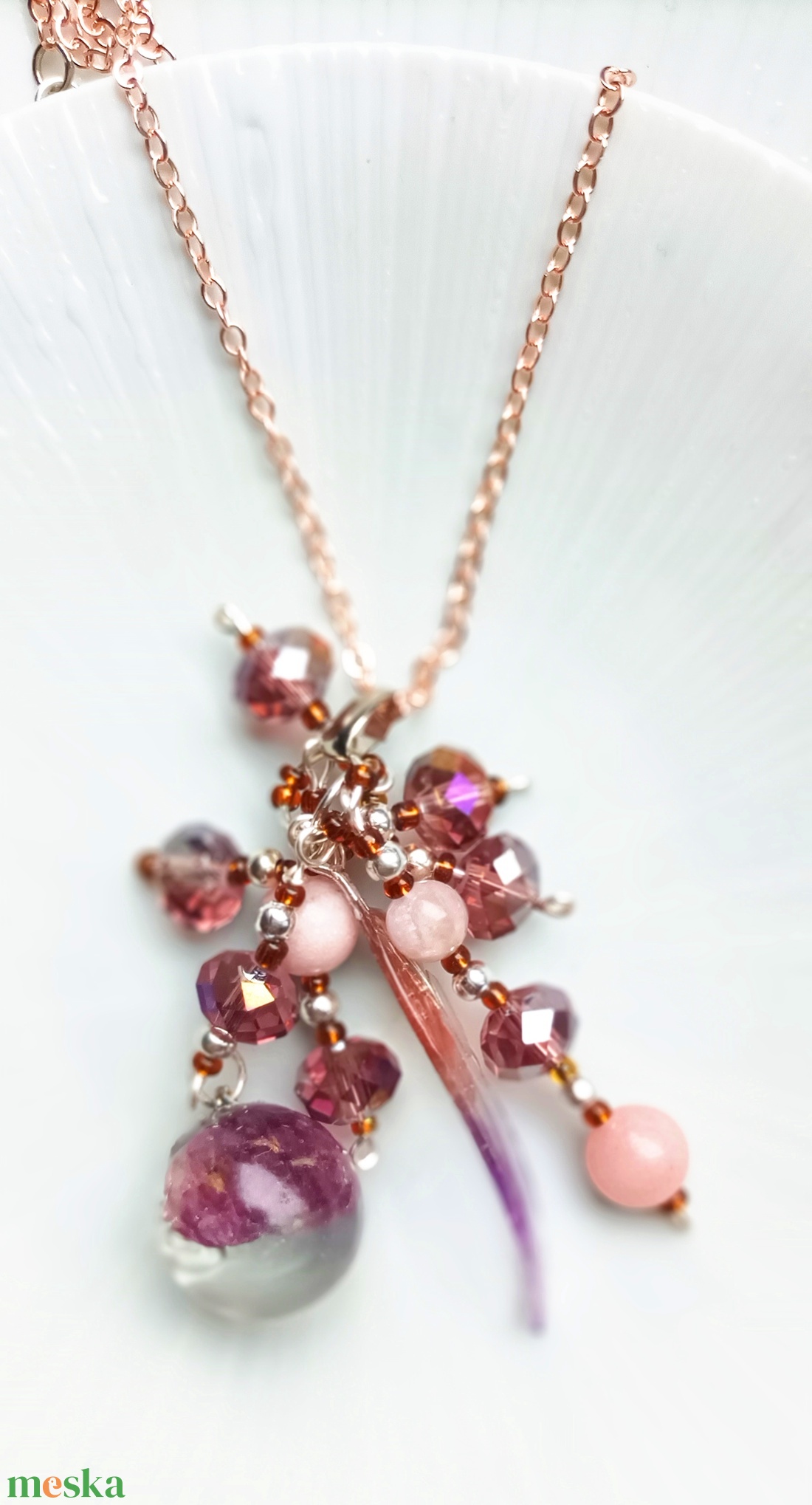 Rubin valódi ásvány nyaklánc - ékszer - nyaklánc - medál - Meska.hu