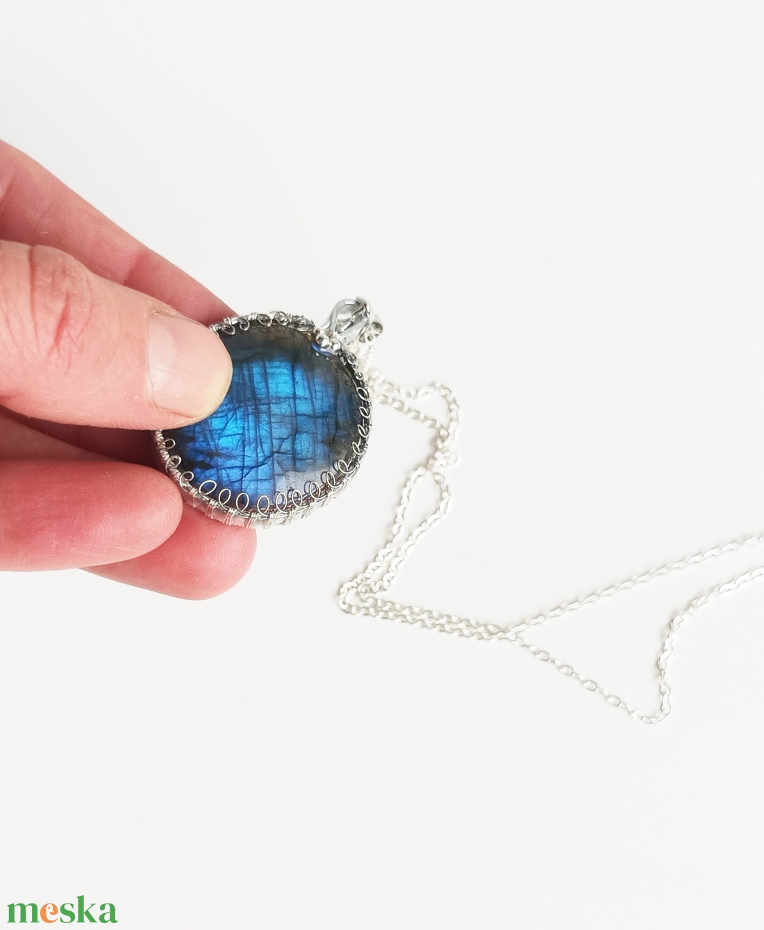 Labradorit valódi ásvány medálos nyaklánc - ékszer - nyaklánc - medál - Meska.hu