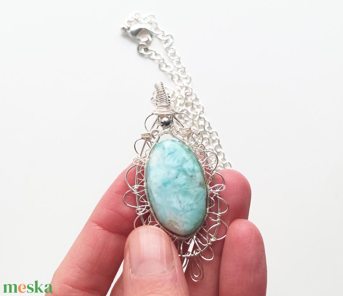 Prémium larimár természetes ásvány ékszer szett - ékszer - ékszerszett - Meska.hu