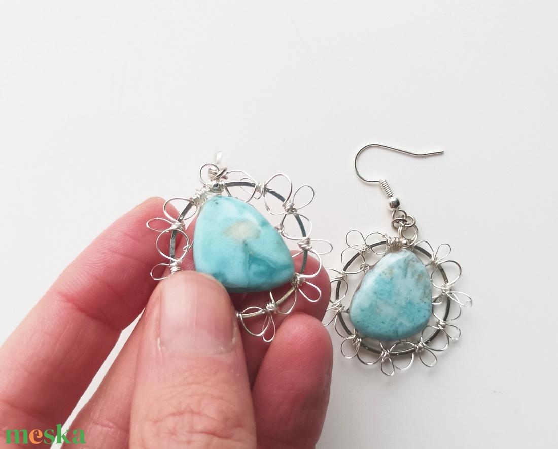 Prémium larimár természetes ásvány ékszer szett - ékszer - ékszerszett - Meska.hu