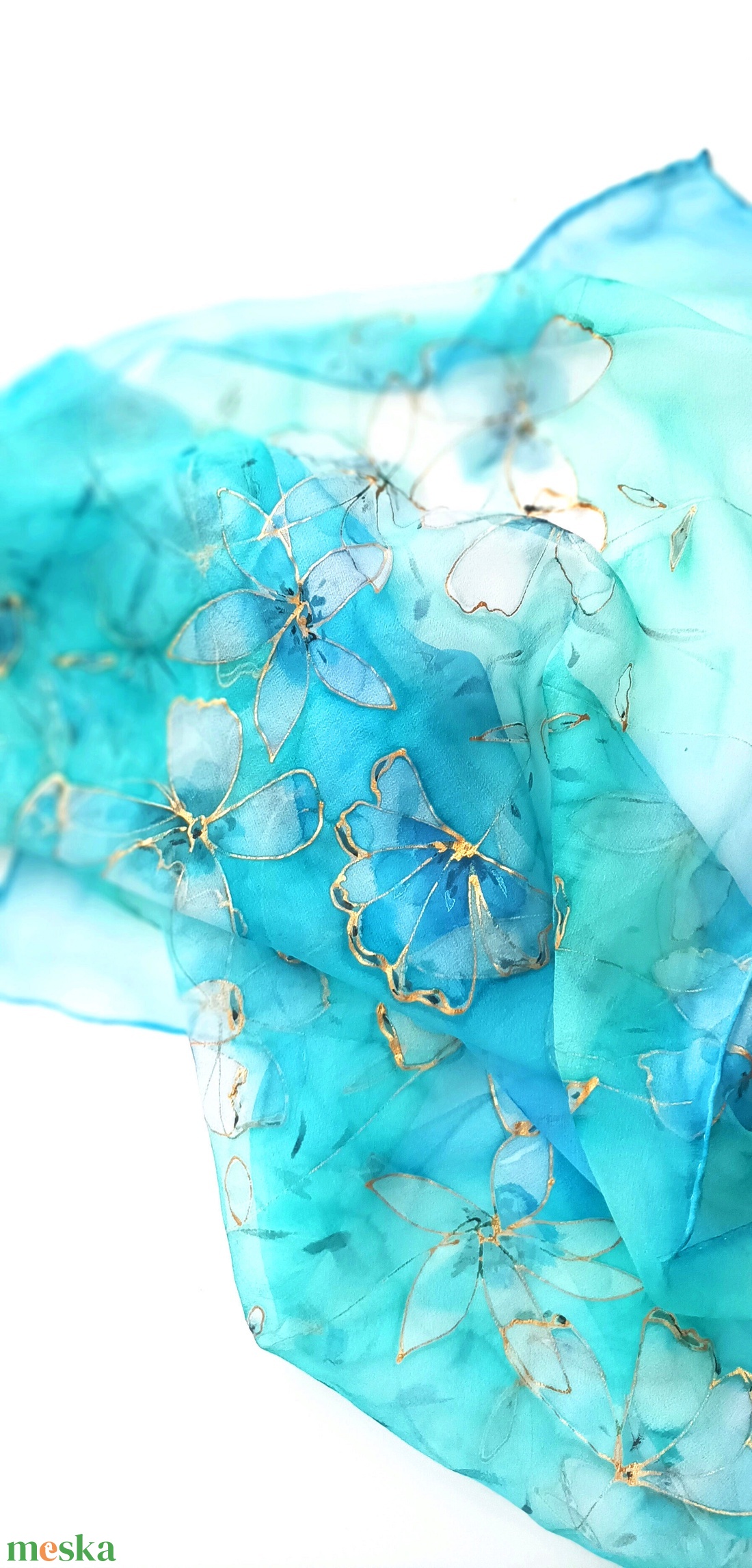 Csillagvirágok tiszta selyem kendő - ruha & divat - sál, sapka, kendő - sál - Meska.hu