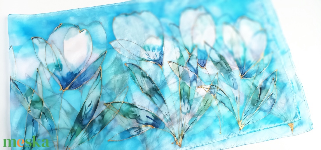 Ébredő tavasz tiszta selyem sál - ruha & divat - sál, sapka, kendő - sál - Meska.hu