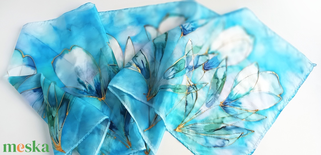 Ébredő tavasz tiszta selyem sál - ruha & divat - sál, sapka, kendő - sál - Meska.hu