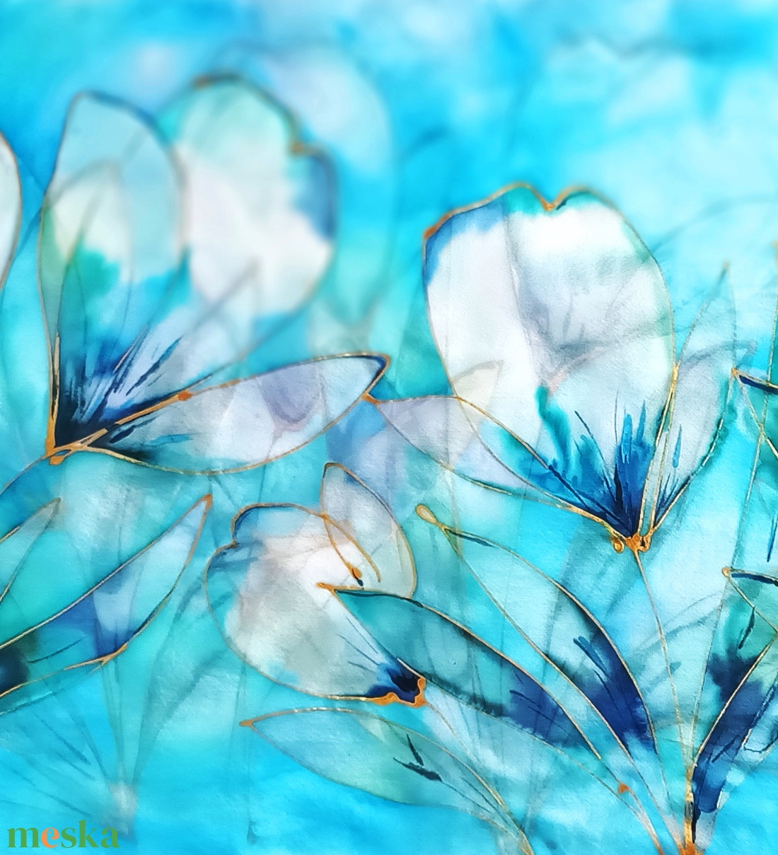 Ébredő tavasz tiszta selyem sál - ruha & divat - sál, sapka, kendő - sál - Meska.hu