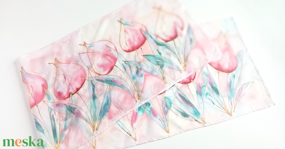 Itt a tavasz tiszta selyem sál - ruha & divat - sál, sapka, kendő - sál - Meska.hu